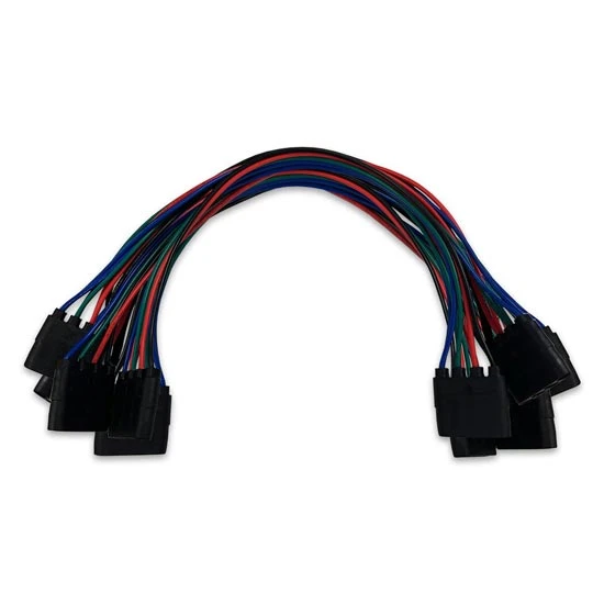 18 Gauge Wire Harness W/ 10 Female .18 Inch 4 Pin Bullet Connectors & Prong Spacing Options