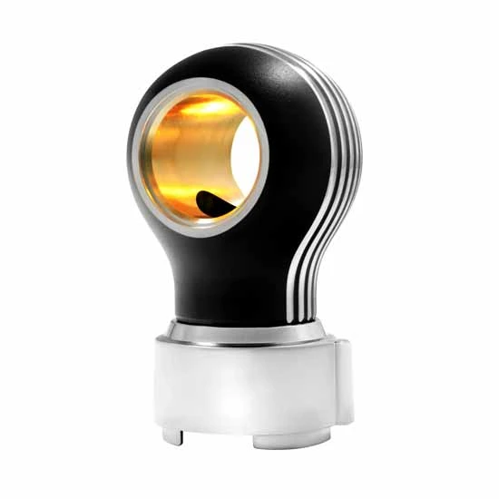 Aluminum Thread On Caroline Style Gearshift Knob W/ Zinc Die Cast Adapter For 9/10 Speed Eaton Fuller Shifter, Matte Black & Embedded LED W/ Color Option