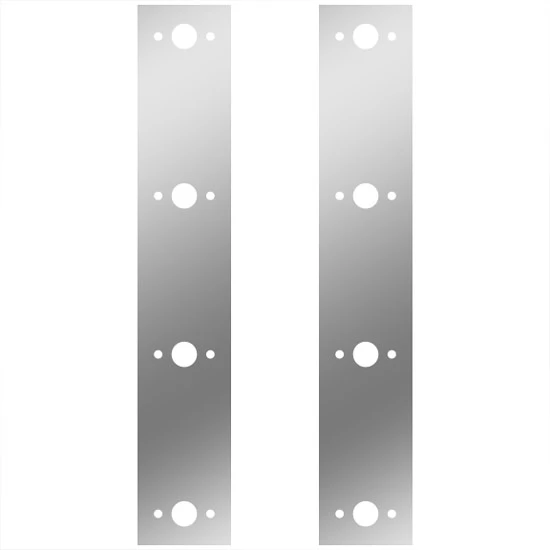 13 Inch Stainless Steel Front Air Cleaner Panels W/ 8 P3 Light Holes For Kenworth W900