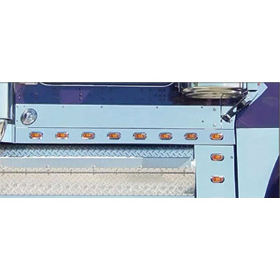Roadworks 51 Inch Stainless Steel Cab Panel W/ 3.5 Inch Face & 8 Challenger Light Holes For Kenworth W900L