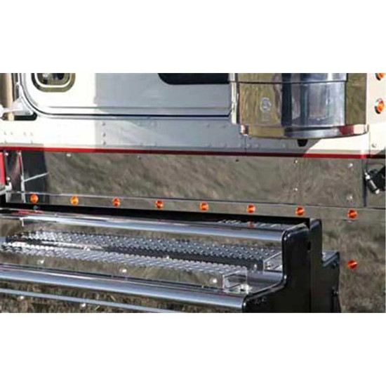 Roadworks One Piece Style Stainless Steel Cab Panel W/ 1.25 Inch Face Height For Kenworth T800 2011 & Newer W/ DPF & DEF