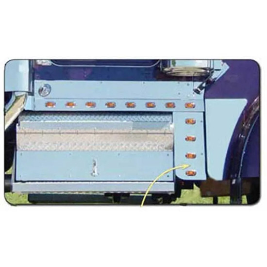 Roadworks Stainless Steel Louvered Cowl Extension W/O Light Holes For Kenworth W900L