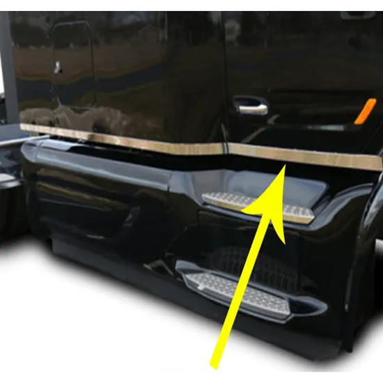 Roadworks 430 Stainless Steel 3 Inch Face Cab Panels W/ Lights & Driver Side Heater Plug Options For Peterbilt 579