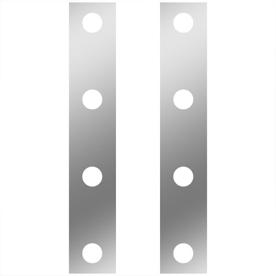 13 Inch Stainless Steel Front Air Cleaner Panels W/ 8 - 2 Inch Light Holes For Kenworth W900