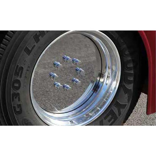 Roadworks Stainless Steel Hubcover 22.5 Inch W/ Disk Dana-Spicer Hubcover, Chrome Plastic Nut Covers & Mounting Hardware