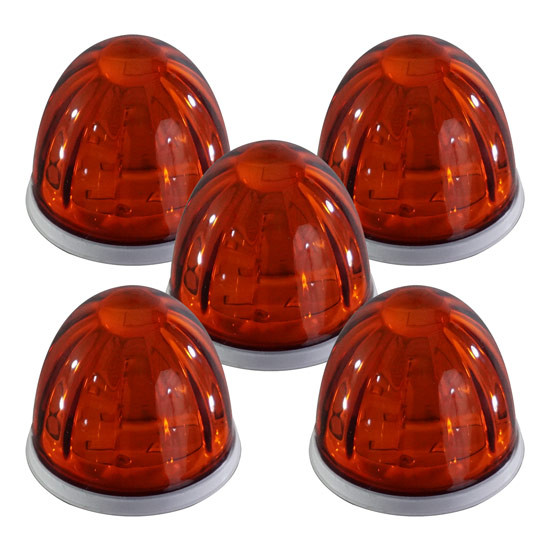 Legendary Dual Function Amber 2 Inch LED Starburst Watermelon Light W/ Dark Amber Lens 5 Pack