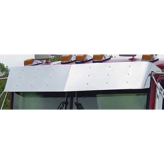 Roadworks 12 Inch Stainless Steel 2 Piece Drop Visor For Kenworth T300, T400, T600, T800 & W900L/B