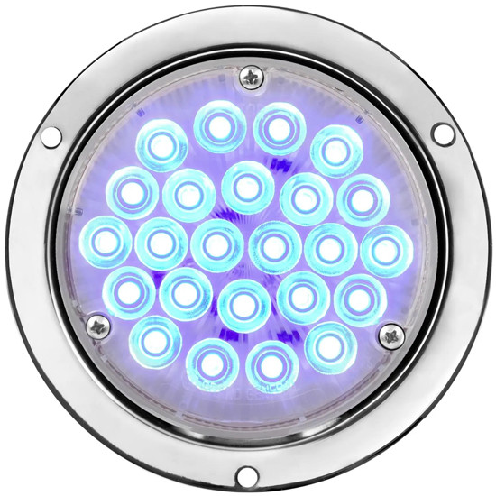5-5/16 Inch Round Stop/Turn/Tail Sleeper Light - Blue LED W/ Housing