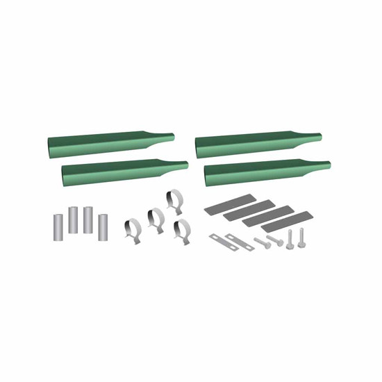 Stainless Steel Smoke & Mirror Single Axle Fender Mounting Kit W/ All Hardware - Green