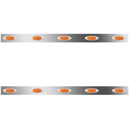 48/58 Inch Stainless Steel Sleeper Panels W/ Optional Lighting For Peterbilt