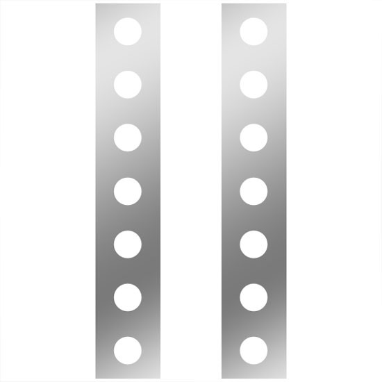 Front AC Panels W/ 2 Inch Rnd Cutouts & Center Mount For 15 Inch Air Cleaner For Kenworth W900B, W900L - Pair