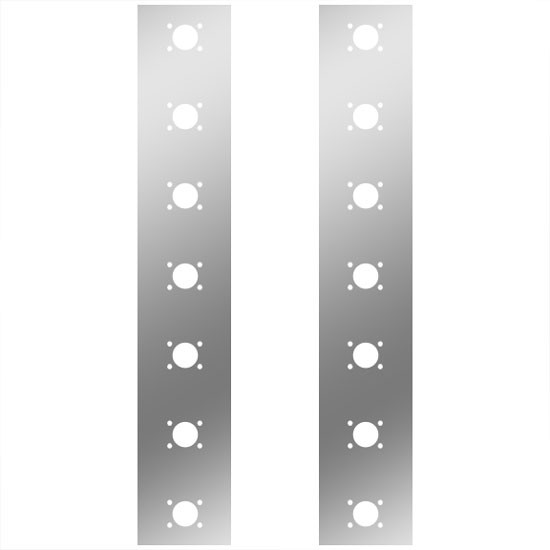 Rear AC SS Panels W/ P3 Light Cutouts For 15 Inch Regular Donaldson Air Cleaner For Kenworth W900B, W900L