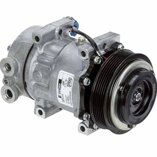 BESTfit Sanden 4377 AC Compressor With 125MM 6 Groove Clutch, Serpentine Belt For Peterbilt 387