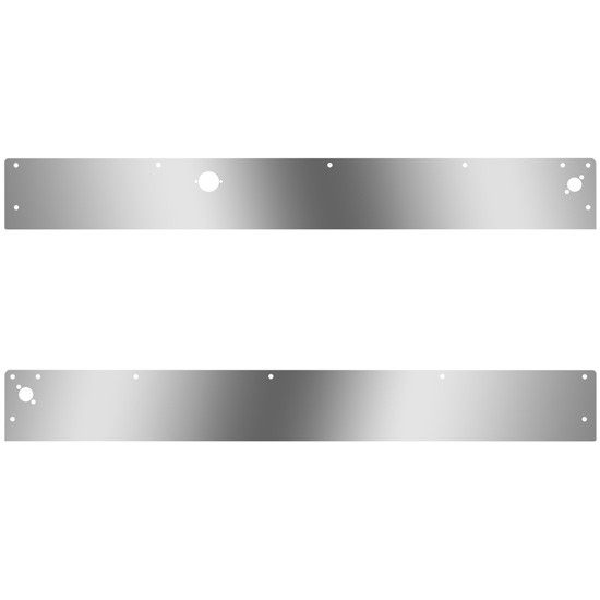 Stainless Steel Day Cab Panels W/ Block Heater Plug, Dual Step Light Holes For Kenworth T800, W900