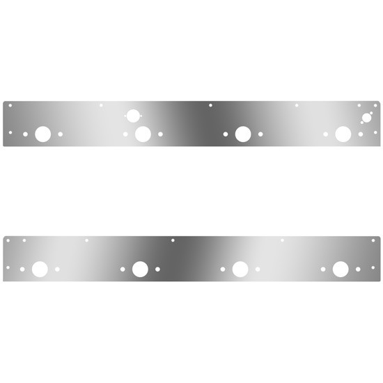 Stainless Steel Cab Panels W/ 8 P1 Light Holes, Block Heater Plug, Step Light Hole For Kenworth T800, W900