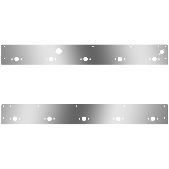Stainless Steel Cab Panels W/ 10 P3 Light Holes, Block Heater Plug, Step Light Holes For T800, W900
