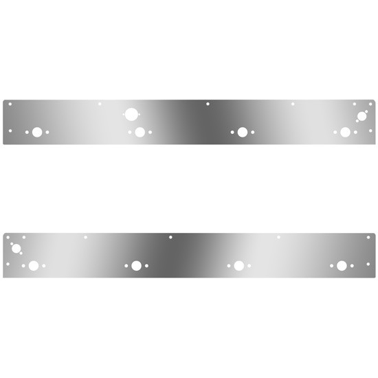 Stainless Steel Cab Panels W/ 8 P3 Light Holes, Block Heater Plug, Dual Step Light Holes For Kenworth T800, W900