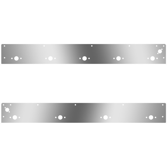 Stainless Steel Cab Panels W/ 9 Total P3 Light Holes, Dual Step Light Holes For Kenworth T800, W900