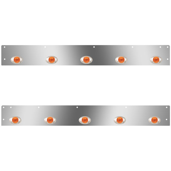 Stainless Steel Day Cab Panels W/ 10 P3 Amber/Amber LEDs For Kenworth T800, W900