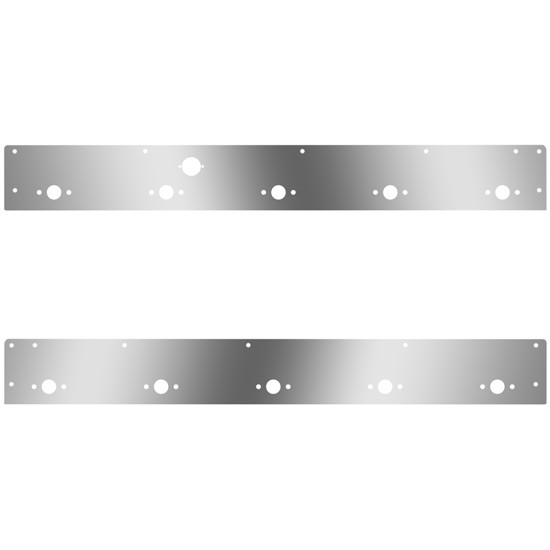 Stainless Steel Day Cab Panels W/ 10 P3 Light Holes, Block Heater Plug Hole For Kenworth T800, W900
