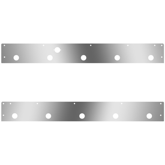 Stainless Day Cab Panels W/ 10 Round 2 Inch Light Holes, Block Heater Plug Hole For Kenworth T800, W900