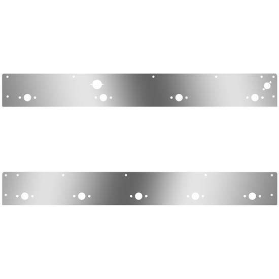 S.S. Day Cab Panels W/ 9 Total P3 Light Holes, Block Heater Plug Hole, Step Light For Kenworth T800 Split Fender