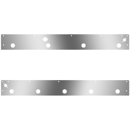 S.S. Day Cab Panels W/ 9 Total 2 Inch Light Holes, Block Heater Plug Hole, Dual Step Lights For Kenworth T800 SF