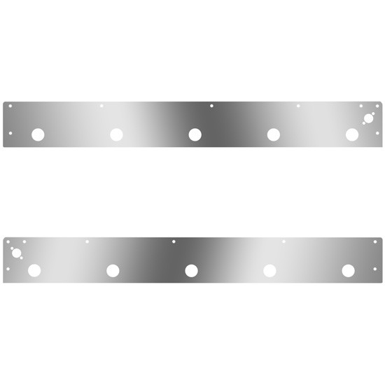 Stainless Steel Day Cab Panels W/ 10 - 2 Inch Light Holes, Dual Step Lights For Kenworth T800, W900