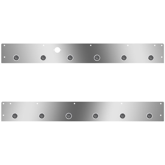 5.25 Inch Cab Panels W/ Block Heater Plug, 12 - 3/4 Inch Amber/Smoked LEDs For Kenworth T800, W900L Aerocab