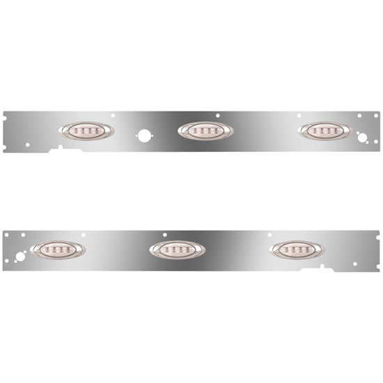 Cab Panels W/ Block Heater Plug, Dual Step Light Holes, 6 P1 Amber/Clear LEDs For Kenworth T660 W/ CME