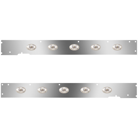 Stainless Steel Cab Panels W/ 10 P3 Amber/Clear LEDs For Kenworth T660 W/ CME 2013-2017