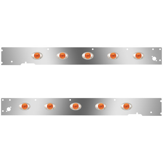 Cab Panels W/ Dual Step Light Holes, 10 P3 Amber/Amber LEDs For Kenworth T660 W/ CME 2013-2017