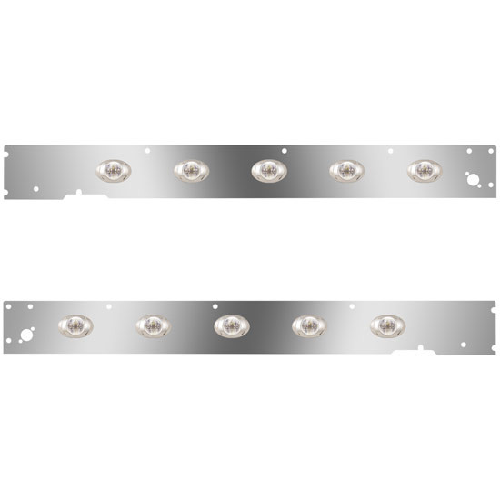 Cab Panels W/ Dual Step Light Holes, 10 P3 Amber/Clear LEDs For Kenworth T660 W/ CME 2013-2017