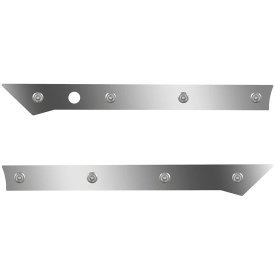 3 Inch 304 Stainless Steel Cab Panels W/ 8 Bullseye Amber/Clear LEDs For Kenworth T680, T880, W990