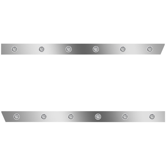 3 Inch Stainless Steel Cab Panel W/ 6 - 3/4 Inch Amber LED Clear Lens Lights For Kenworth T800