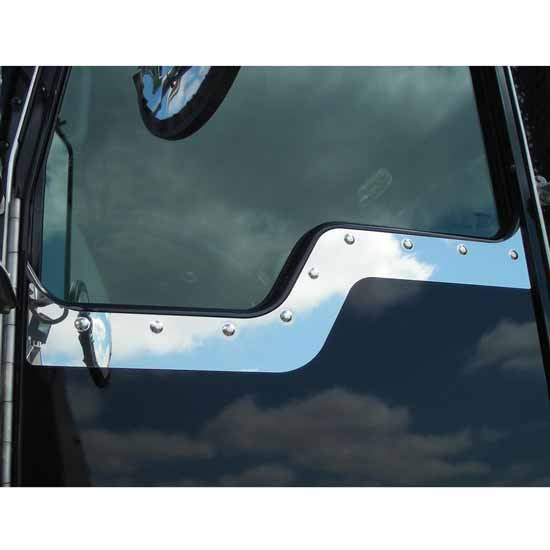 Stainless Steel Daylight Door Trim For Kenworth T660, T800, W900B, W900L - Pair