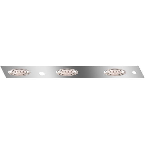 Stainless Permit Panel W/ 6 P1 Amber/Clear LEDs, Block Heater Plug Hole Driver Side For Kenworth W900L Aerocab