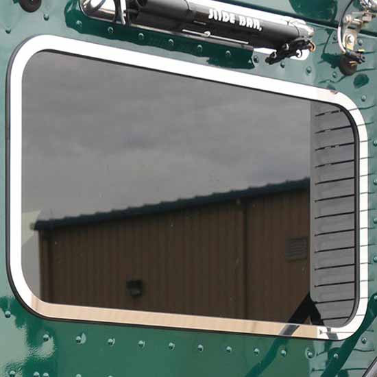 Stainless Steel 38 X 20 Inch Rear Sleeper Window Trim For Kenworth T680 & T880