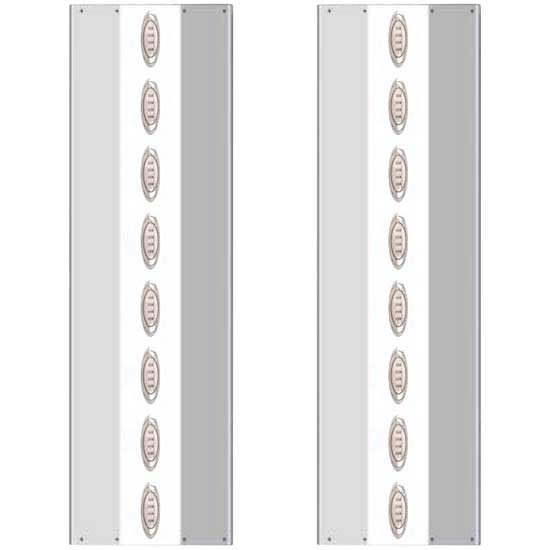 Stainless Steel Rear Sleeper Fairing Panels W/ 16 P1 Red/Clear LEDs For Kenworth W900B, W900L