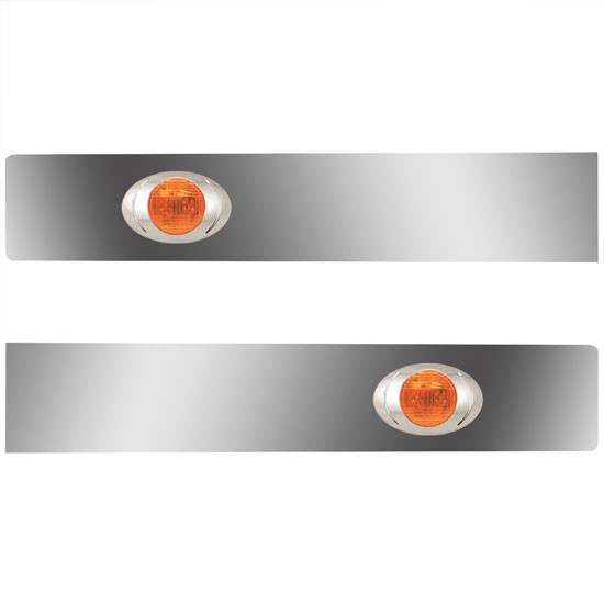 5 X 38 Inch Stainless Steel Sleeper Extension Panel W/ P3 Amber/Amber Light For Kenworth T800