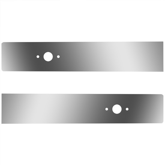 Stainless Steel Sleeper Extension Panels W/ 2 P3 Light Holes For Kenworth T660, T800, W900