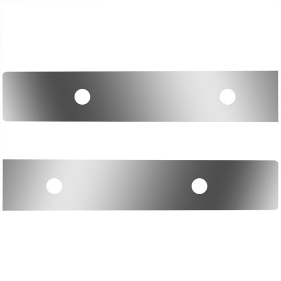 Stainless Steel Extension Panels W/ 4 Round 3/4 Inch Light Holes For Kenworth T660, T800, W900