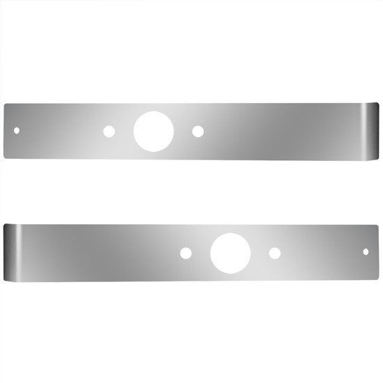 2.375 Inch Stainless Steel Straight Sleeper Extension Panels W/ 2 P1 Light Holes For Kenworth T660