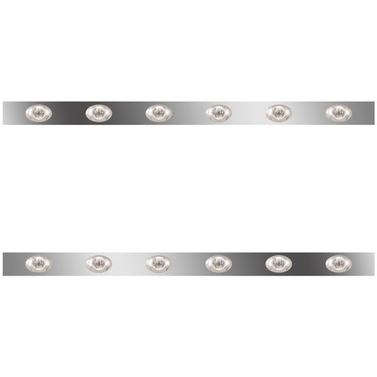 62 Inch Stainless Steel Sleeper Panels W/ 12 P3 Amber/Clear LEDs For Kenworth T660 W/ RME