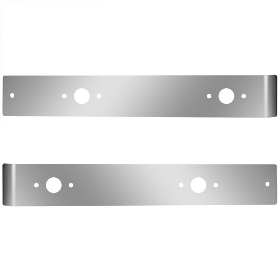 2.375 Inch Stainless Steel Straight Sleeper Extension Panels W/ 4 P3 Light Holes For Kenworth T660