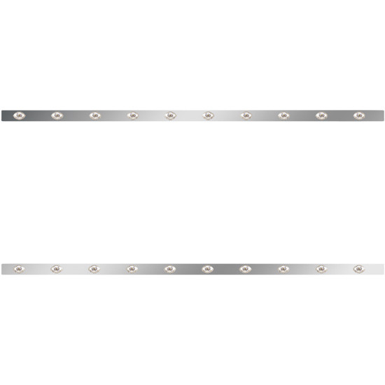 86 Inch Stainless Steel Sleeper Panels W/ 20 P3 Amber/Clear LEDs For Kenworth T660 2008-2017