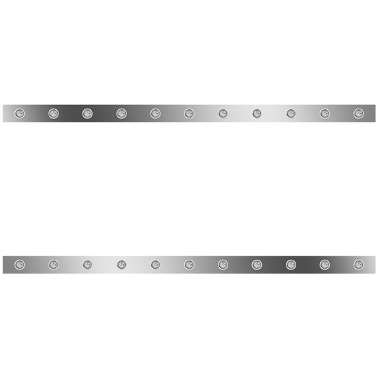 72 Inch Stainless Steel Sleeper Panels W/ 22 - 3/4 Inch Amber/Clear LEDs For Kenworth T660