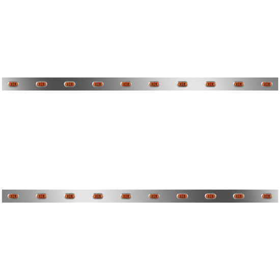 SS 76 Inch Sleeper Panels W/ 20 Challenger Amber/Amber LEDs For Kenworth T680, T880 W/ High Roof Sleeper W/ Extension