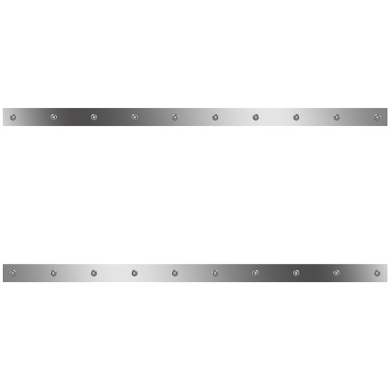 76 Inch 304 S.S. Sleeper Panels W/ Extensions, 20 - 3/4 Inch Button Amber/Clear LEDs For Kenworth T680, T880, W990