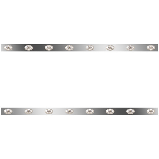 72 Inch Sleeper Stainless Steel Panels W/ P3 Amber LEDs - Pair For Kenworth T660